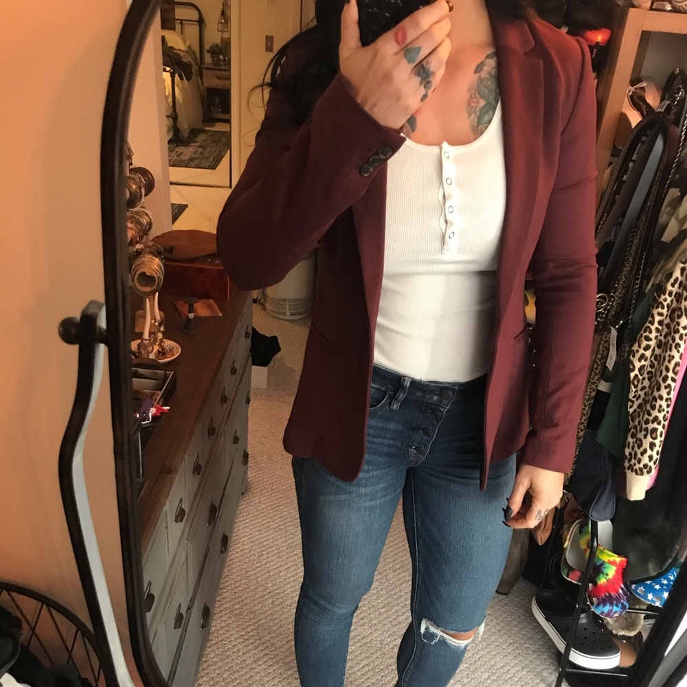 NWOT Old Navy Stretch Burgundy Blazer